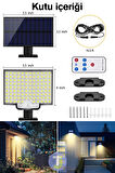 Technojet 106 LED Solar Duvar Lambası – SMD Sarı Işık, Kumandalı, 3 Modlu, IP65 Bahçe Aydınlatma