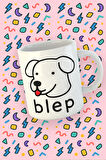 Blupiki Koleksiyonu Blep Köpek Çizimli Mizahi Kupa