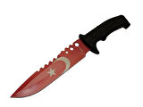Bora Ayyıldız Mf011 Rd Kırmızı Av Bıçağı 31cm - Testere Detaylı Bıçak, Kılıflı, Plastik Sap