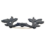 Antika Tarz Dekoratif Pirinç Çiçek Kapı Kulbu - 40x125 Mm, Oksit