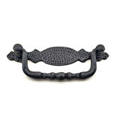 Antika Tarz Dekoratif Pirinç Dövme Sallantı Kapı Kulbu - 43x118 Mm, Oksit