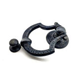 Antika Tarz Dekoratif Pirinç Dövme Kapı Tokmağı, Taktak - 150x105 Mm, Oksit