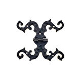 Antika Tarz Dekoratif Pirinç Süslü Menteşe - 100x90 Mm, Oksit