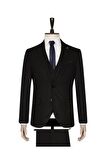 Süvari Yelekli Siyah Slim Fit Takım Elbise
