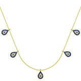 Gümüş Gold Nazarlı Şans Kadın Kolye