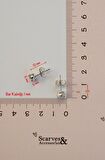 6 mm Zirkon Taşlı Gümüş Renkli Tektaş Küpe