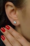 6 mm Zirkon Taşlı Tektaş Küpe