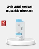 Taşınabilir Mini Mikroskop LED Işıklı 80X–200X Büyütmeli ve Odak Ayarlı