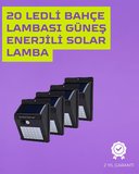 Solar Enerjili 20 LED Duvar Lambası | Hareket Sensörlü, Su Geçirmez, Kablo Gerektirmez