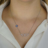 925 Ayar Gümüş  Nazarlı Melek Kanadı Kolye