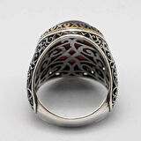 Oval Akik Taşlı 925 Ayar Gümüş Erkek Yüzük