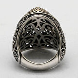 925 Ayar Gümüş Osmanlı Motifli Vav Yüzük