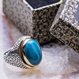 925 Ayar Gümüş Firuze Taşlı  Yüzük