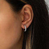 Şık Tasarımlı 925 Ayar Gümüş Halka Küpe