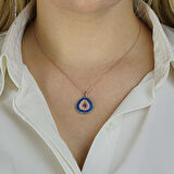 İsim Yazılabilen Kişiye Özel Nazar Tasarımlı 925 Ayar Gümüş Kolye