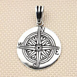 Pusula Yön Tasarımlı 925 Ayar Gümüş Kolye Ucu