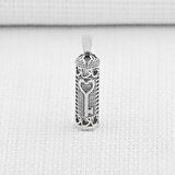 Cevşeni Kebir Dua Yazılı Kalp ve Vav Detaylı 925 Ayar Gümüş Cevşen Kolye Ucu