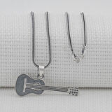 Gitar Tasarımlı 925 Ayar Gümüş Kolye