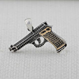 Tabanca Tasarımlı 925 Ayar Gümüş Kolye Ucu