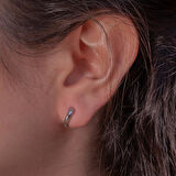 Minimal Tasarımlı 925 Ayar Gümüş Halka Küpe