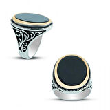 925 Ayar Gümüş Oniks Taşlı Erkek Yüzük