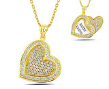 İsim Yazılı Kalpli Model Gümüş Kadın Kolye