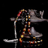 925 Ayar Gümüş Mineli Püsküllü Karışık Renk Ateş Kehribar Tesbih