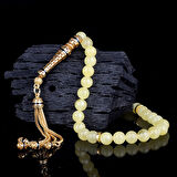 ALTIN KAPLAMA GÜMÜŞ SET PÜSKÜLLÜ DAMLA KEHRİBAR TESBİH