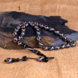 Arpa Kesim Erzurum Oltu Taşı Gümüş İşlemeli Sistemli Tesbih