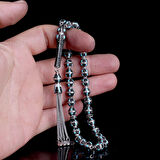 TURKUAZ MİNELİ ZİRKON TAŞ İŞLEMELİ TAMAMI 925 AYAR GÜMÜŞ TESBİH