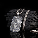 925 AYAR GÜMÜŞ HİLYE-İ ŞERİF YAZILI KOLYE