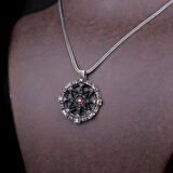 925 AYAR GÜMÜŞ ZİRKON TAŞLI PUSULA MODEL KOLYE