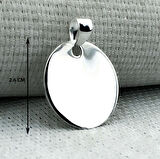 Yuvarlak Düz Parlak 925 Ayar Küçük Boy Gümüş Kolye