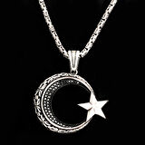 925 Ayar Gümüş Ayyıldız Kral Zincir Kolye