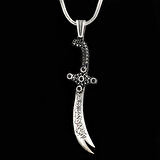 925 Ayar Gümüş La Feta İlla Ali La Seyfe İlla Yazılı Zülfikar Kolye