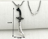 925 Ayar Gümüş La Feta İlla Ali La Seyfe İlla Yazılı Zülfikar Kolye