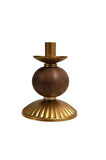 TEKLİ PİNO MUMLUK AHŞAP TOP DETAYLI GOLD KÜÇÜK