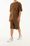 Erkek 2 li Set Cep Baskılı Oversize Comfort Rahat Kesim T-shirt  Şort Takım