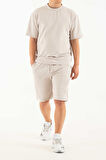 Erkek 2 li Set Cep Baskılı Oversize Comfort Rahat Kesim T-shirt  Şort Takım