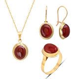 Akik Taşlı Altın Üçlü Nostalji Takım (TKM0027)