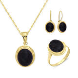 Simli Taşlı Altın Üçlü Nostalji Takım (TKM0053)