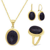 Simli Taşlı Büyük Boy Altın Nostalji Takım (TKM0055)