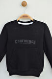 Siyah “Confidence” Baskılı İki Parça Takım (3-6 Yaş)