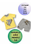 2'li Erkek Bebek Çocuk Kısa Kol Şortlu Takım Yavru Koala 3-6-9-12-18 Ay Bebek Kıyafetleri Giyim