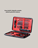 17 Parça Profesyonel Manikür Pedikür Seti Paslanmaz Çelik Siyah Kutu