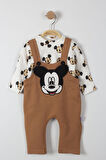 Mickey Mouse Baskılı Çıtçıtlı Erkek Bebek Tulum
