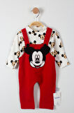 Mickey Mouse Baskılı Çıtçıtlı Erkek Bebek Tulum