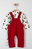Mickey Mouse Baskılı Çıtçıtlı Erkek Bebek Tulum