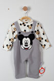 Mickey Mouse Baskılı Çıtçıtlı Erkek Bebek Tulum