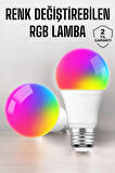 Renk Değiştirebilen RGB Işıklı Led Ampul A+Enerji 15 Watt Led Işık